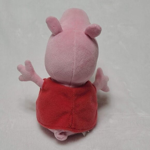 TY Peppa Pig Plush Holding Teddy Bear Beanie Baby 6” 2015 Pink Pig - Picture 4 of 10